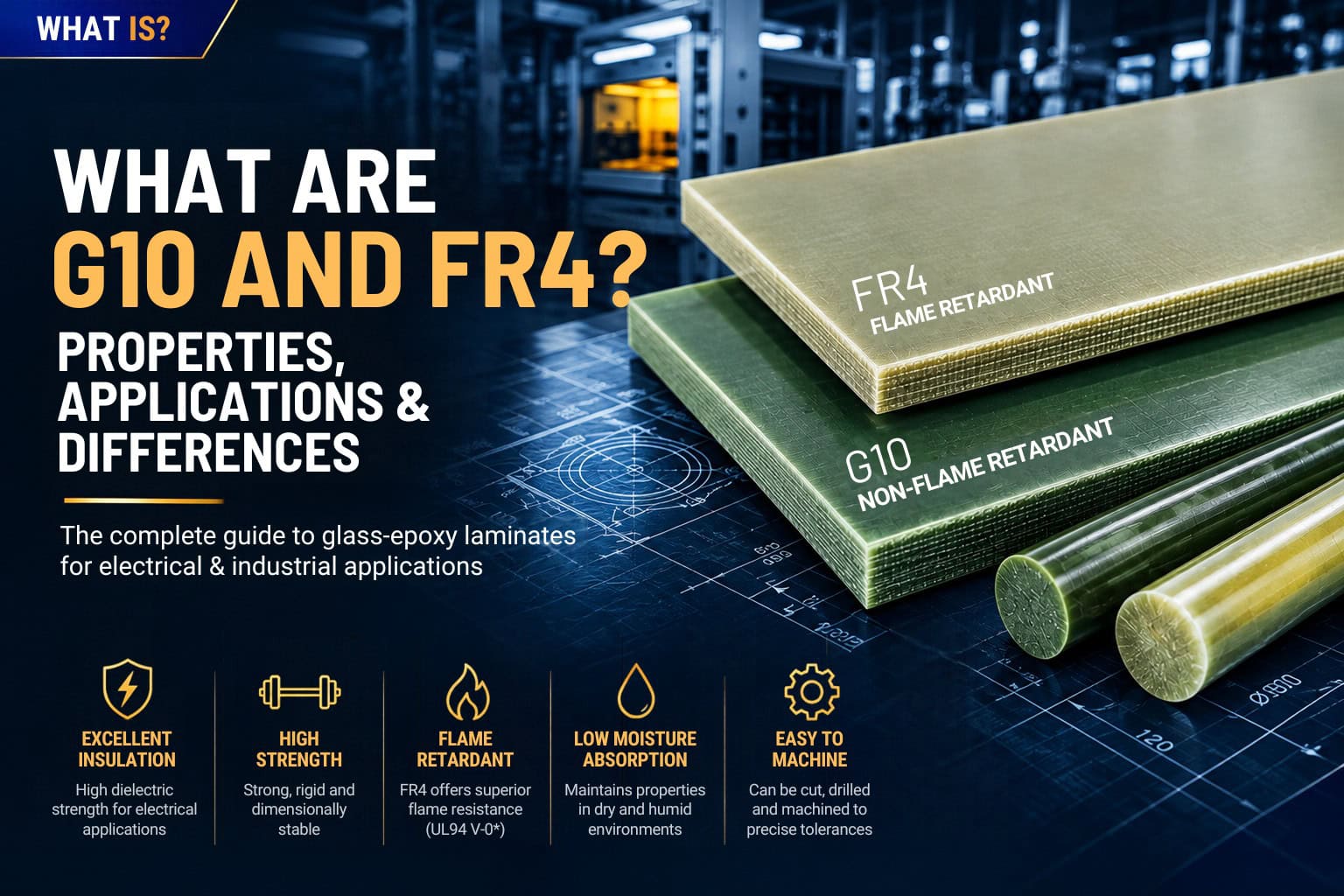 G10 and FR4 glass-epoxy laminates for electrical and industrial use.